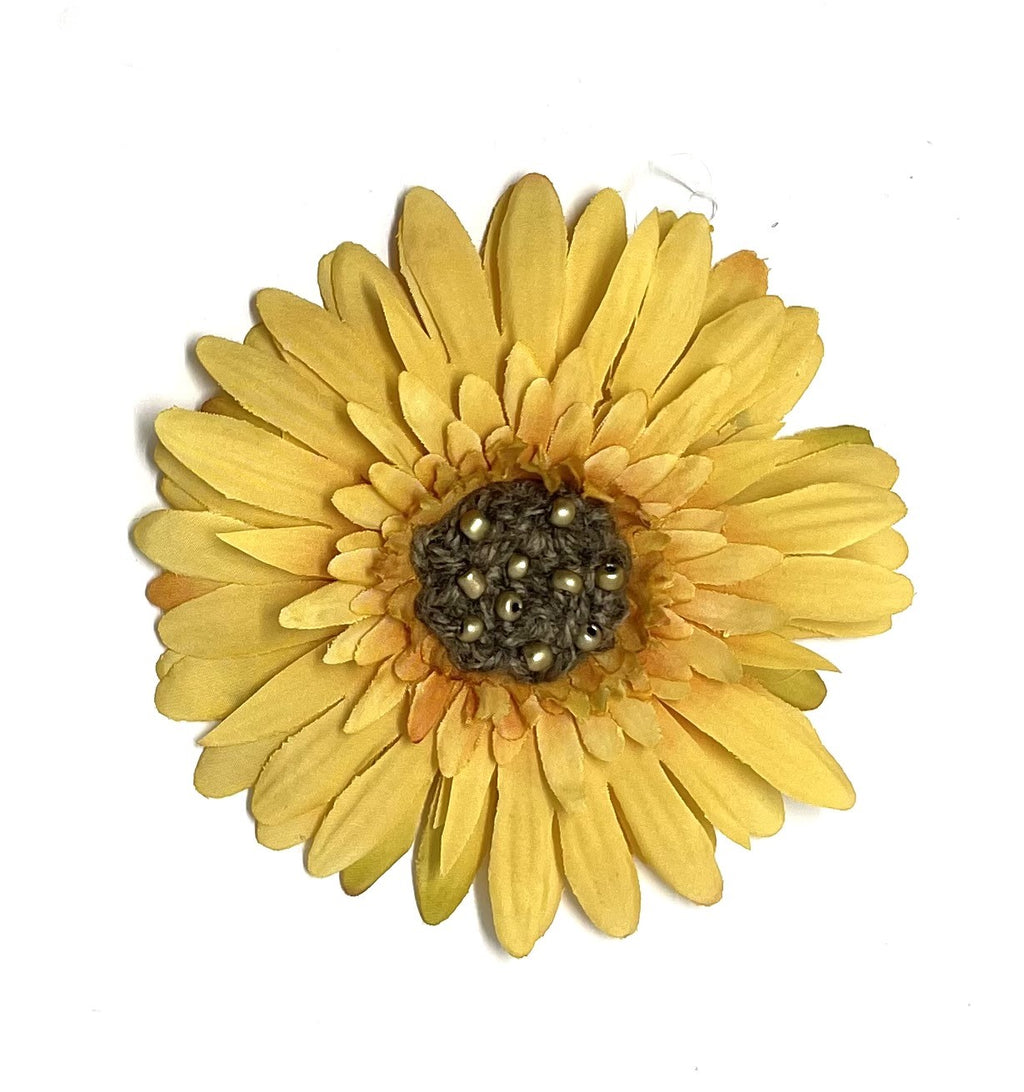 oversized flower clip | yellow