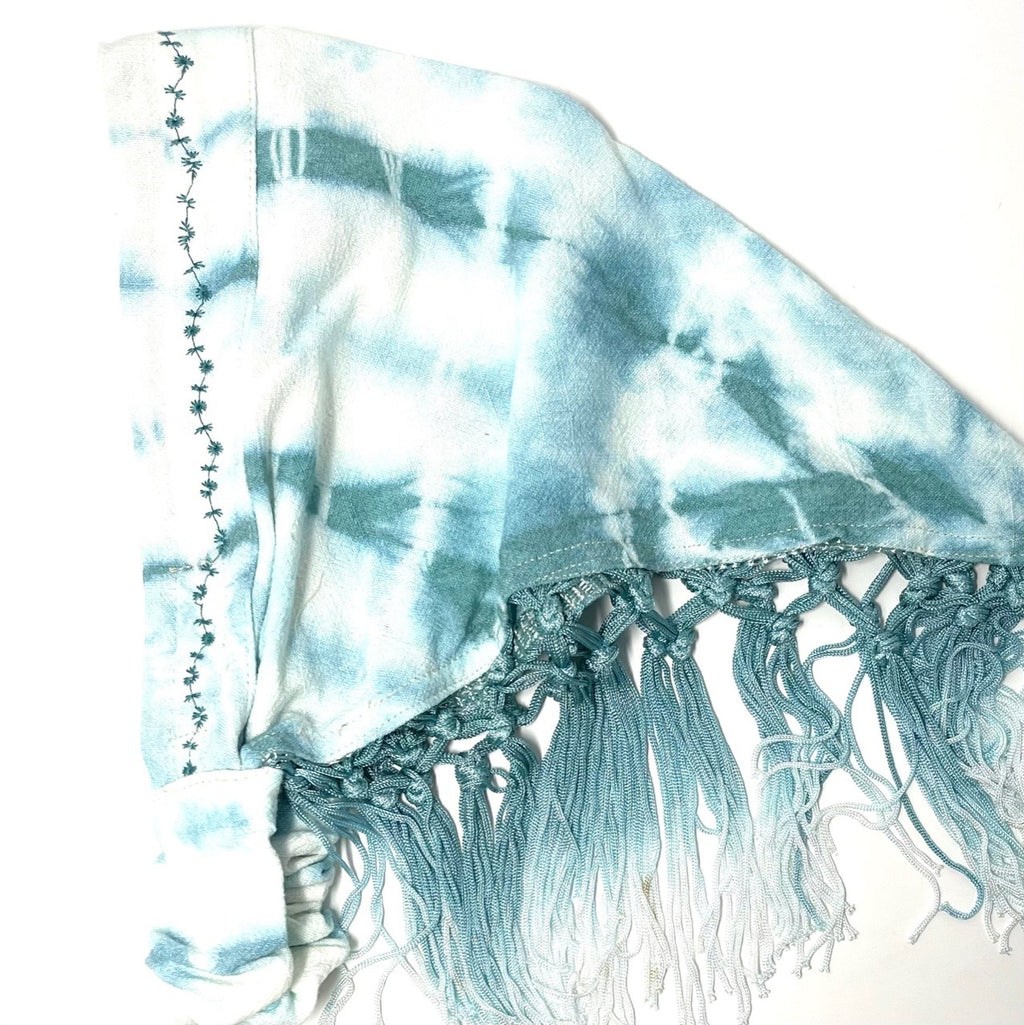 shibori scarf | turquoise