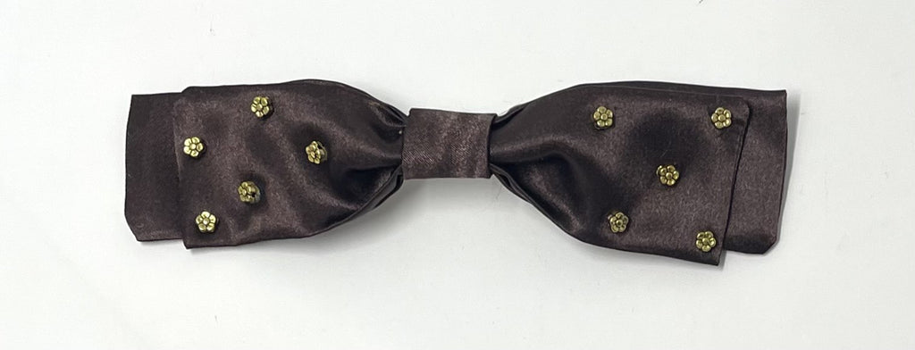 satin bow | gold flowers